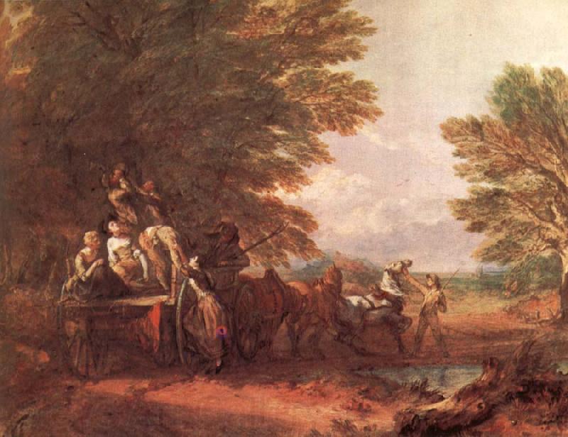 Thomas Gainsborough The Harvest wagon Norge oil painting art